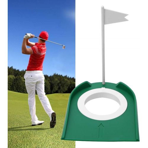  KSTE Golf Putting Cup Indoor Outdoor Portable Plastic Swing Training Aid with White Flag Decoration