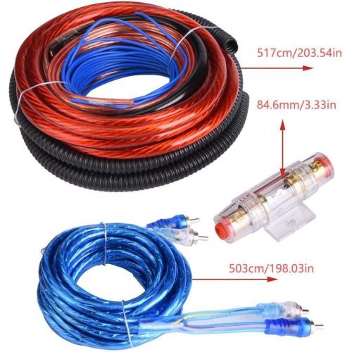  [아마존베스트]-Service-Informationen KSTE 4 Guage 2800W Car Audio Subwoofer Amplifier Speaker Installation Wire Cable Kit Fuse Suit