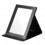 KSWD Folding Vanity Mirror, Makeup Mirror Desktop Student Dormitory Cosmetic Mirror, Black,M