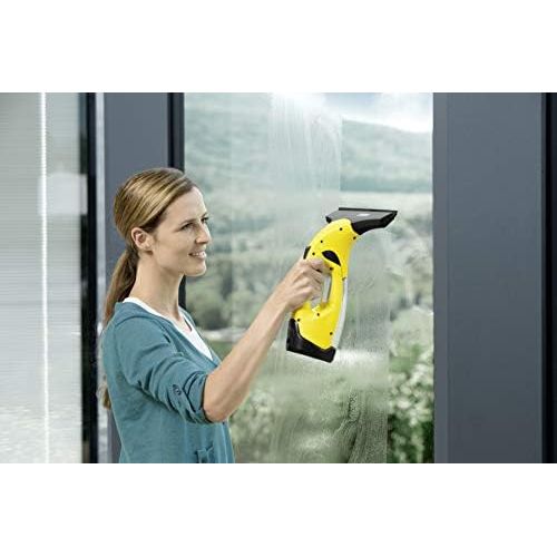  KSW-Karcher KAERCHER Akku Fenstersauger WV 2 mit vibrierendem Akku Fenster Wischer KV 4 - Das Premium Kombi Set mit gruenem Tuch