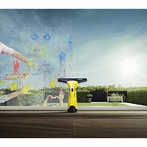  KSW-Karcher KAERCHER Akku Fenstersauger WV 2 mit vibrierendem Akku Fenster Wischer KV 4 - Das Premium Kombi Set mit gruenem Tuch