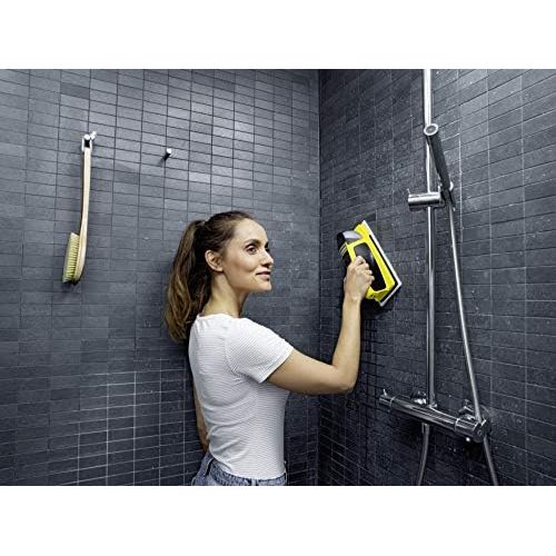  KSW-Karcher KAERCHER Akku Fenstersauger WV 2 mit vibrierendem Akku Fenster Wischer KV 4 - Das Premium Kombi Set mit gruenem Tuch