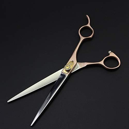  KT 7.0-inch 440C Rose Gold Baking Lacquer 3 Pairs of pet Scissors, Straight Shear, Curved Shears Set for Dog