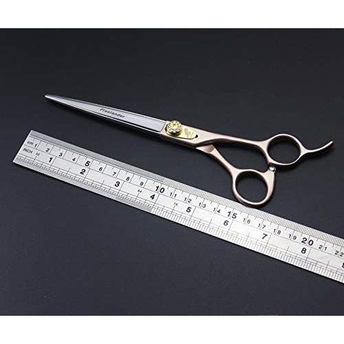  KT 7.0-inch 440C Rose Gold Baking Lacquer 3 Pairs of pet Scissors, Straight Shear, Curved Shears Set for Dog