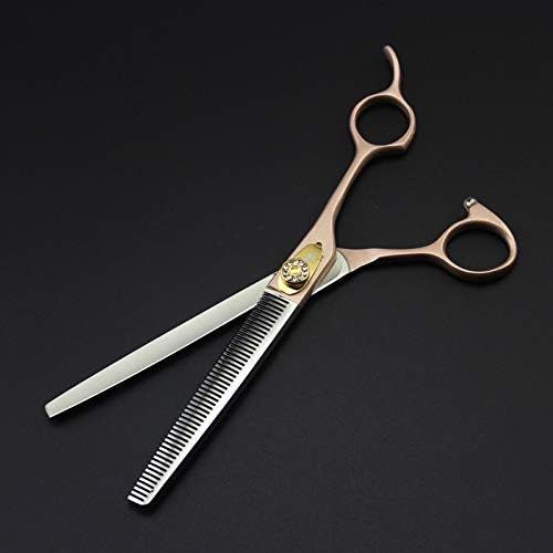  KT 7.0-inch 440C Rose Gold Baking Lacquer 3 Pairs of pet Scissors, Straight Shear, Curved Shears Set for Dog