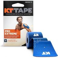 KT Tape Pro Extreme Therapeutic Elastic Kinesiology Sports Tape, 20 Pre Cut 10 inch Strips, 100% Synthetic Water Resistant Breathable, Pro & Olympic Choice, Sonic Blue