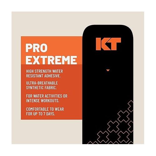  KT Tape PRO Extreme, Synthetic Jumbo Kinesiology Athletic Tape, 150 Count, 10” Precut Strips, Black