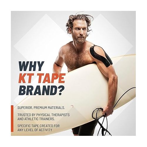  KT Tape PRO Extreme, Synthetic Jumbo Kinesiology Athletic Tape, 150 Count, 10” Precut Strips, Black