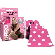 KT Tape Pro Kinesiology Therapeutic Sports Tape, 20 Precut 10 inch Strips, Latex Free, Water Resistance, Pro & Olympic Choice, Pink Polka Dots, 20 Strips