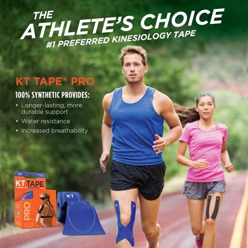  KT Tape Pro Kinesiology Athletic Tape, Latex Free, Water Resistant, Therapeutic Tape, Pro & Olympic Choice, Precut & Uncut Options, 1 Roll