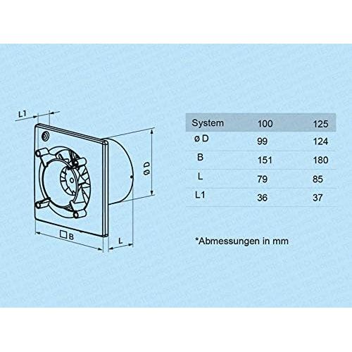  [아마존베스트]K-TECH-PRO Wall Fan Bathroom Fan Wall Fan Exclusive Vario System Ø 100 cm, Function Overrun Relay, Switch-on Delay, Material Plastic, Pattern / Design White