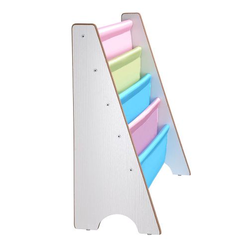  KTKAP Kids Sling Book Rack Storage Bookshelf Book Display Holder White