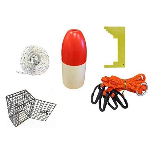  [아마존베스트]KUFA Sports Crabbing Accessory kit 100 Non-Lead Sinking line/Clipper/Harness/Bait Cage & Float Crabbing Accessory Kit