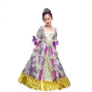 KUFEIUP Childrens Renaissance Medieval Gothic Victorian Palace Costume Layered Dress For Girls