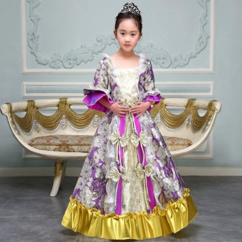  KUFEIUP Childrens Renaissance Medieval Gothic Victorian Palace Costume Layered Dress For Girls