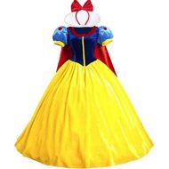 KUFV Womens Princess Costume Dress Snow White Princess Costume with Headband