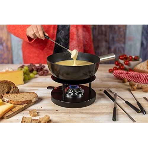  KUHN RIKON 32007 Fondue Kasefondue Caquelon Aluminium Schwarz,Induktion 23cm