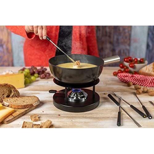  KUHN RIKON 32007 Fondue Kasefondue Caquelon Aluminium Schwarz,Induktion 23cm