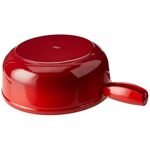  KUHN RIKON 32056 Fondue Kasefondue Caquelon Eisenguss, Gusseisen, Induktion, emailliert, 24cm rot