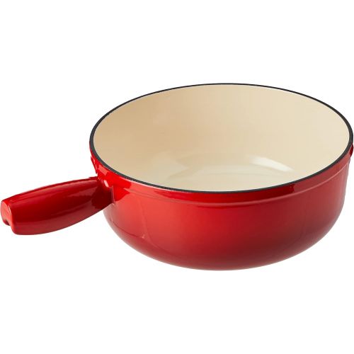  KUHN RIKON 32056 Fondue Kasefondue Caquelon Eisenguss, Gusseisen, Induktion, emailliert, 24cm rot