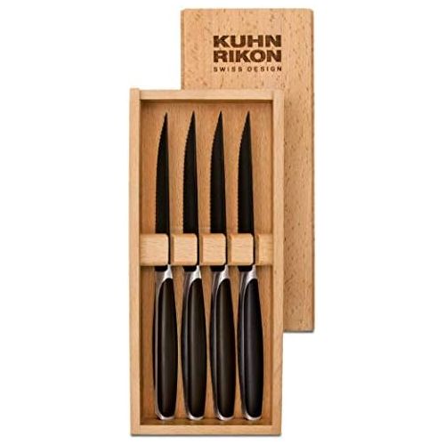  Besuchen Sie den KUHN RIKON-Store Kuhn Rikon 24020 Steakmesser-24020 Steakmesser, 18/8 Edelstahl, schwarz