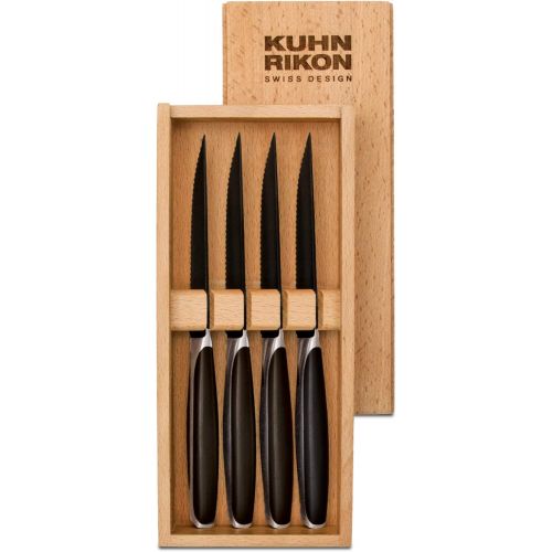  Besuchen Sie den KUHN RIKON-Store Kuhn Rikon 24020 Steakmesser-24020 Steakmesser, 18/8 Edelstahl, schwarz