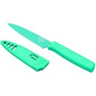 KUHN RIKON 22820 Messer Colori 1 Ruestmesser aqua Gemuesemesser Edelstahl antihaftbeschichtet 19,5 cm m. Klingenschutz