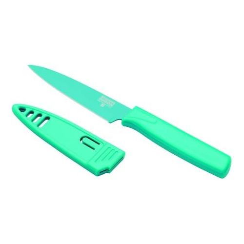  KUHN RIKON 22820 Messer Colori 1 Ruestmesser aqua Gemuesemesser Edelstahl antihaftbeschichtet 19,5 cm m. Klingenschutz