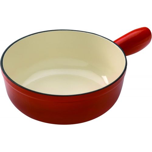  KUHN RIKON 32008 Fondue Kasefondue Caquelon Eisenguss, Gusseisen, Induktion, emailliert, 20cm rot