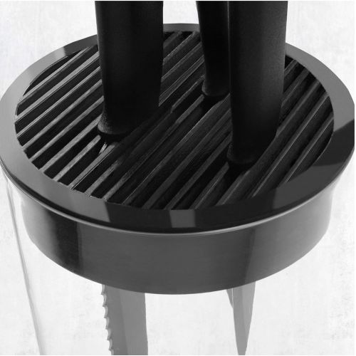  [아마존베스트]Kuhn Rikon Vision 26565 Knife Block without Knives, 12 x 12 x 22.5 cm, Round, Black, Transparent, Empty