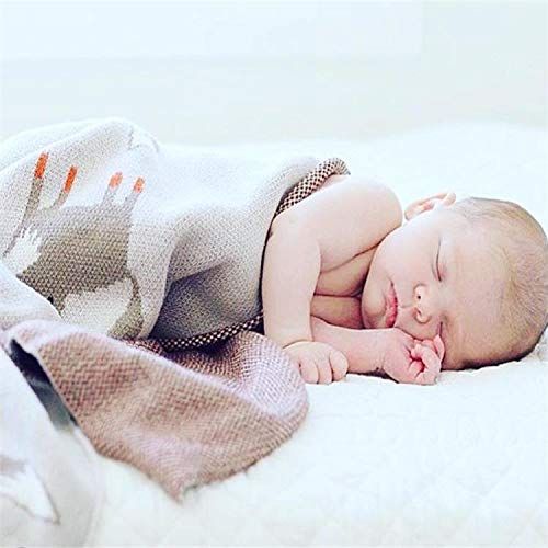  KUKISHOP 35.5 x 43.3Fox Wool Quilt Baby Knitting Blanket Super Soft for Kids Boys Girls Swaddling Sleeping Playing Crawling Mat Throws