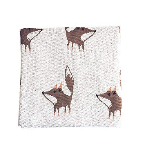  KUKISHOP 35.5 x 43.3Fox Wool Quilt Baby Knitting Blanket Super Soft for Kids Boys Girls Swaddling Sleeping Playing Crawling Mat Throws