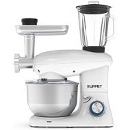 KUPPET 3 in 1 Stand Mixer, 6 Speed Electric Mixer, Tilt Head Kitchen Mixer with Meat Grinder and Juice Blender, 6 Quarts 850W Food Mixer - White