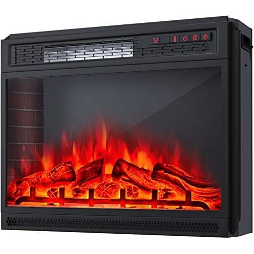  [아마존베스트]KUPPET 40 Inches Electric Fireplace Recessed and Wall Mounted with Overheating Protection,Thermostat,Timer & Remote, Log & Crystal,Touch Screen