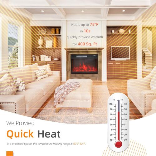  [아마존베스트]KUPPET 40 Inches Electric Fireplace Recessed and Wall Mounted with Overheating Protection,Thermostat,Timer & Remote, Log & Crystal,Touch Screen