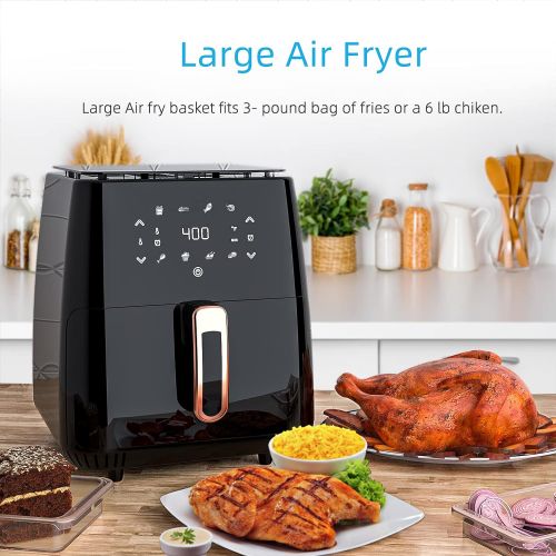  [아마존베스트]KUPPET Air Fryer, 7 Quart, 1700-Watt Electric Air Fryers Oven for Roasting/Baking/Grilling, 8 Cooking Presets, LED Digital Touchscreen, BPA-Free, ETL Listed
