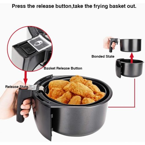  KUPPET 4.76QT Digital Air Fryer-8-IN-1 HotDeep Fryer with Basket-Rapid Air Technology For Less or No Oil-Timer Temperature Touch Control-Included 6 Cooking Presets & Recipe Book-1
