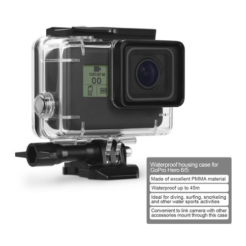  KUPTON Kupton Zubehoer fuer GoPro Hero7 Black/(2018) 6/5 Schwarz Reisetasche Small + Gehaeuse Case + Displayschutzfolie + Objektivdeckel + Silikon Schutzhuelle fuer Go Pro Hero7 Black/(2018)6/