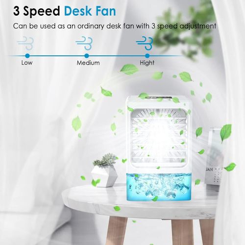  KUUOTE Personal Air Conditioner, Small Air Conditioner with Remote Control, Mini Air Conditioner Portable, Mini Portable Air Conditioner Fan, Mini AC, Misting Fan Portable Air Cool