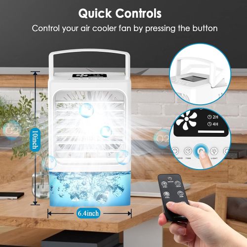  KUUOTE Personal Air Conditioner, Small Air Conditioner with Remote Control, Mini Air Conditioner Portable, Mini Portable Air Conditioner Fan, Mini AC, Misting Fan Portable Air Cool