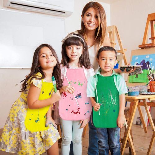  [아마존베스트]KUUQA 24 Pack 12 Colors Kids Art Aprons Children Painting Aprons Art Smocks for Craft, Kitchen, Classroom