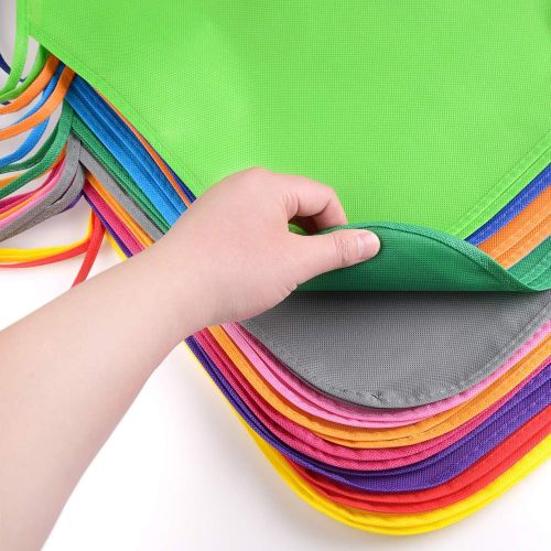  [아마존베스트]KUUQA 24 Pack 12 Colors Kids Art Aprons Children Painting Aprons Art Smocks for Craft, Kitchen, Classroom