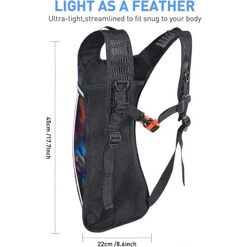  Hydration Pack,Hydration Backpack with 2L Hydration Bladder Lightweight Insulation Water Pack for Festivals, Raves, Hiking, Biking, Climbing, Running and More