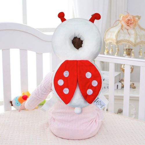  KUYOU Baby Toddlers Head Protective, Adjustable Infant Safety Pads for Baby Walkers Protective Head and Shoulder Protector Prevent Head Injured Suitable Age 4-24 Months,Cute Ladybug (Red