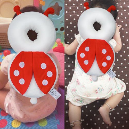  KUYOU Baby Toddlers Head Protective, Adjustable Infant Safety Pads for Baby Walkers Protective Head and Shoulder Protector Prevent Head Injured Suitable Age 4-24 Months,Cute Ladybug (Red