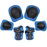 KUYOU Sports Protective Gear Safety Pad Safeguard (Knee Elbow Wrist) Support Pad Set Equipment for Kids Roller Bicycle BMX Bike Skateboard Protector Guards Pads.