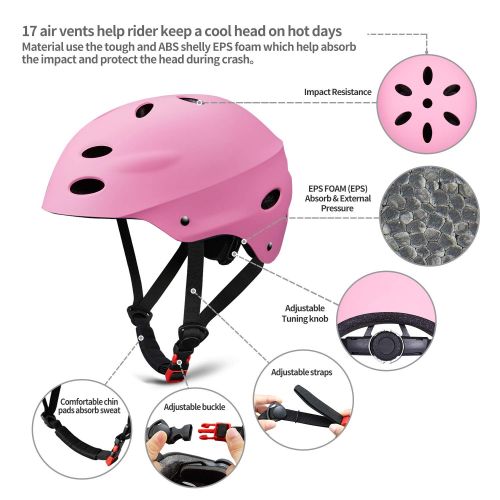  KUYOU Kids Protective Gear Set,Roller Skating Skateboard BMX Scooter Cycling Protective Gear Pads (Knee Pads+Elbow Pads+Wrist Pads+ Helmet)