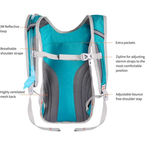  [아마존베스트]KUYOU Hydration Pack,Hydration Backpack with 2L Hydration Bladder Lightweight Insulation Water Pack for Running Hiking Riding Camping Cycling Climbing Fits Men & Women