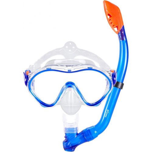  [아마존베스트]KUYOU Snorkel Set for Kids,Dry Top Snorkel Mask - Anti-Fog and Anti-Leak Easy Adjustable Snorkeling Gear for Children, Boys & Girls,Juniors Freediving Gear Set Age 5.