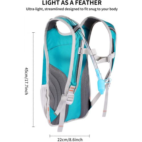  KUYOU Hydration Pack,Hydration Backpack with 2L Hydration Bladder Lightweight Insulation Water Pack for Running Hiking Riding Camping Cycling Climbing Fits Men & Women